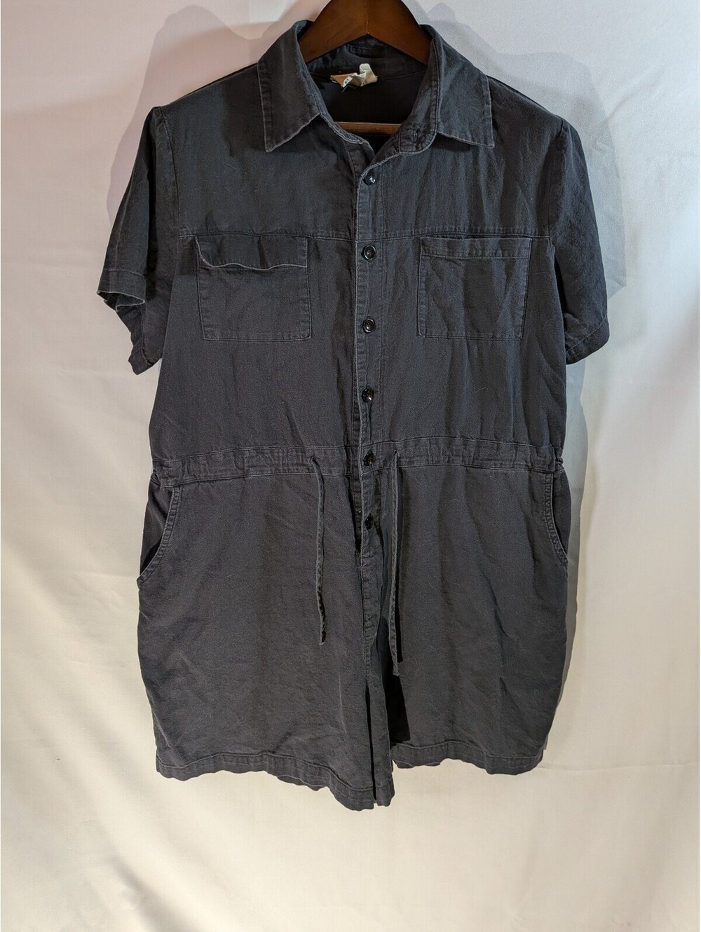 Small LA Brand Rare | Intentionally Blank Short Sleeve Romper with Drawstring